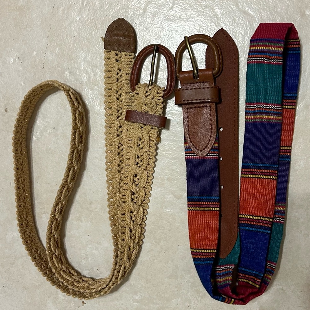 BOHO BELT BUNDLE Includes 2 Y2K Belts Size L